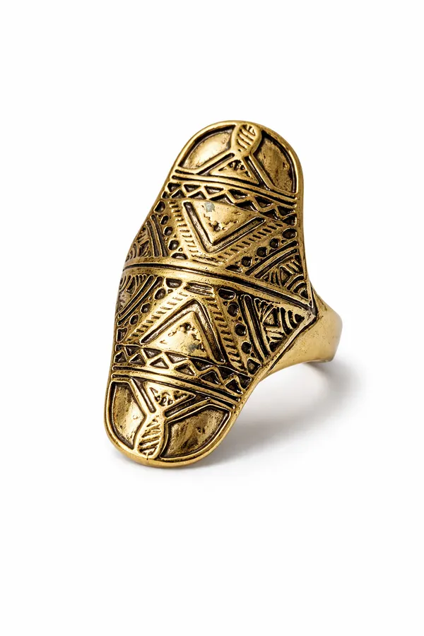 Antique_Gold_Tribal_Lattice_Ring_For_Women